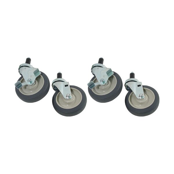 Stem Caster Set (4), 5" Std Duty, 1" Exp Stem